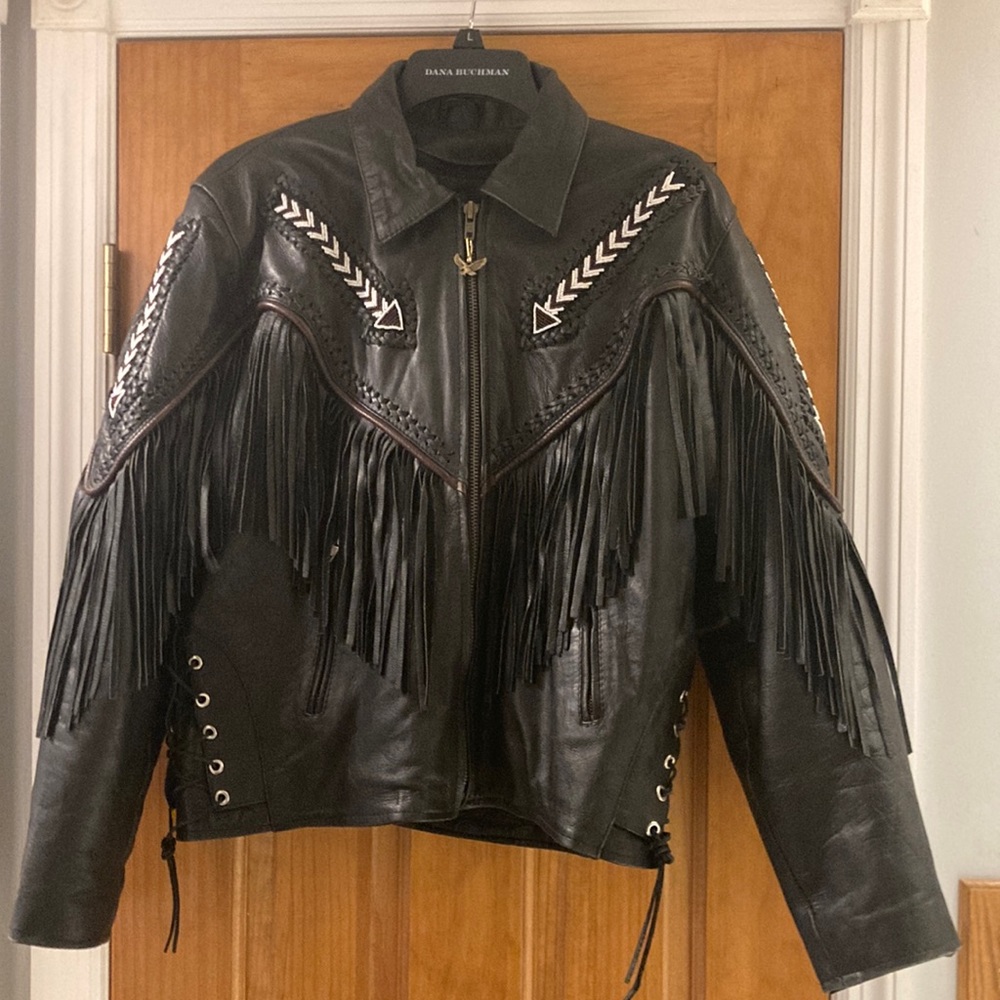 Genuine Leather jacket with beading and fringe